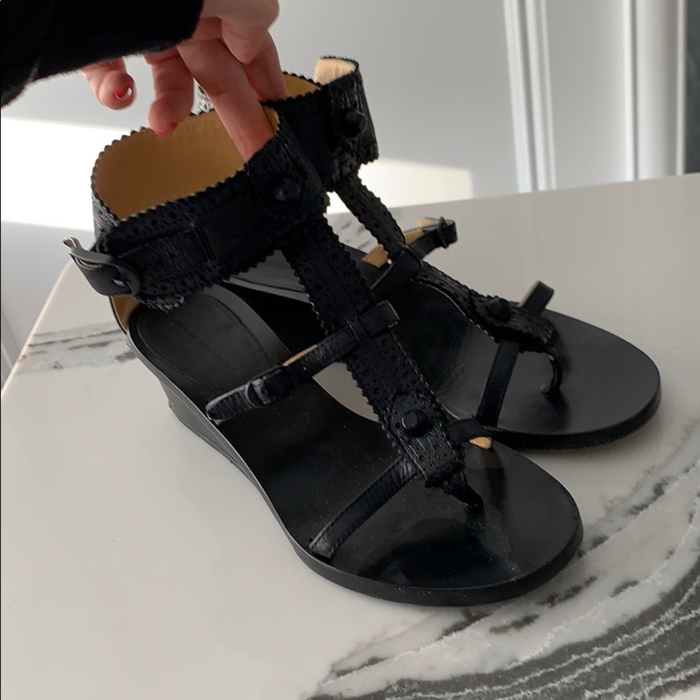 Balenciaga Black Gladiator Sandals